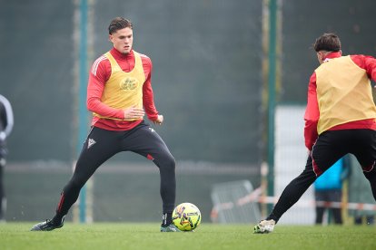 Imagen del entrenamiento del Mirandés