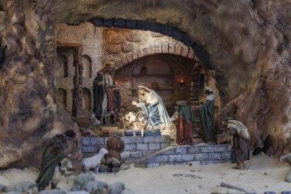 Detalle del Misterio del Belén Monumental del Ejército, que puede visitarse en el Fórum.