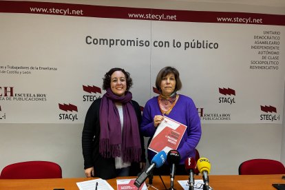 Teresa Vicente (i) y Christina Fulconis, momentos antes de presentar el estudio deStecyl-i.
