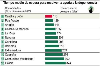 Tiempo medio de espera para resolver la ayuda a la dependencia (10cmx10cm).