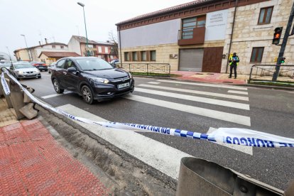 La Policía Local, en Castañares, tras el último atropello registrado en Burgos.