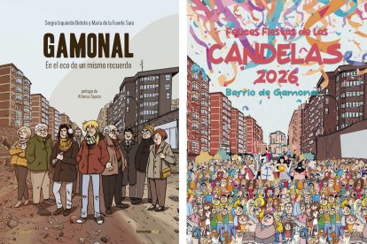 Portadas del cómic 'Gamonal. En el eco de un mismo recuerdo' y del programa de Las Candelas.