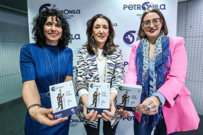 Leticia Caballero, Laura Sebastián y Silvia Arribas, en la presentación del festival.
