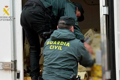 Imagen facilitada por la Guardia Civil sobre la recuperación del material recuperado en Zamora.