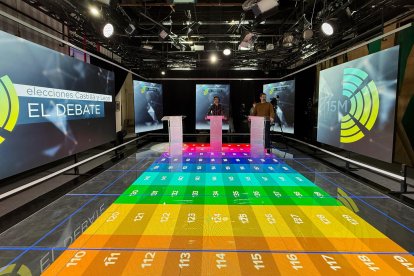 Preparativos y ensayo técnico del segundo debate de las elecciones autonómicas.