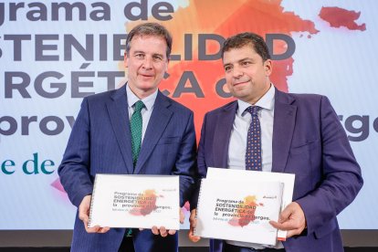 El presidente de la Diputación, Borja Suárez, y el diputado responsable de Sodebur, Carlos Gallo.