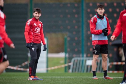Imagen del último entrenamiento del Mirandés.