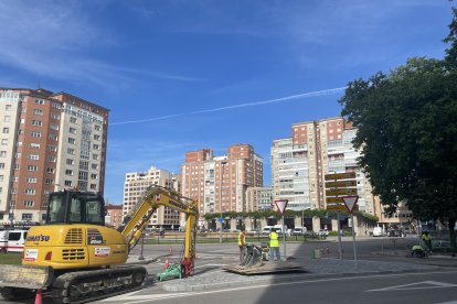 Imagen de las obras en la Plaza España.
