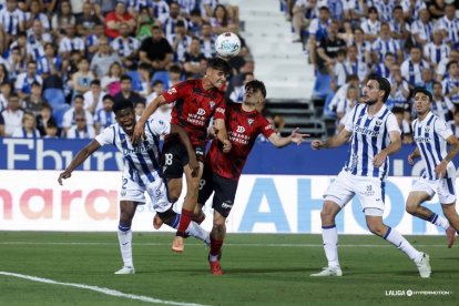 Imagen del partido entre el Leganés y el Mirandés.