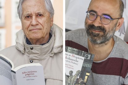 Los escritores burgaleses Jesús Carazo y Óscar Esquivias.
