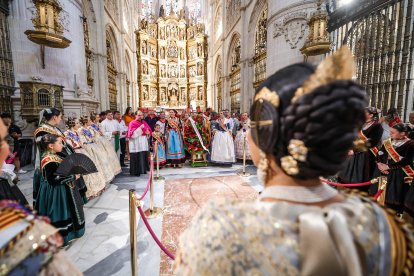 Insntante del homenaje de la corte burgalesa y de la corte fallera al Cid.