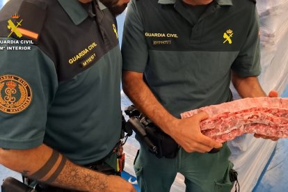 Imagen de la carne incautada.