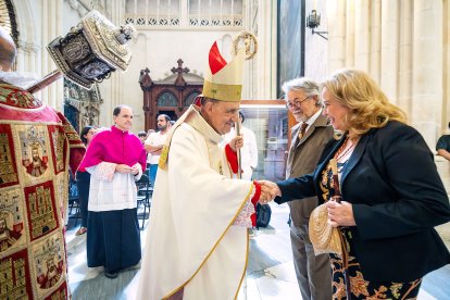 El arzobispo emérito, Fidel Herráez, y la alcaldesa, Cristina Ayala.