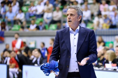 Porfi Fisac, durante el partido del miércoles ante el Hapoel Jerusalem.