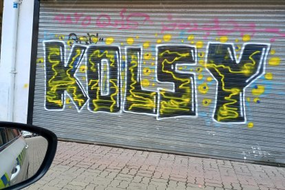 Grafiti realizado en la plaza Obispo Acosta