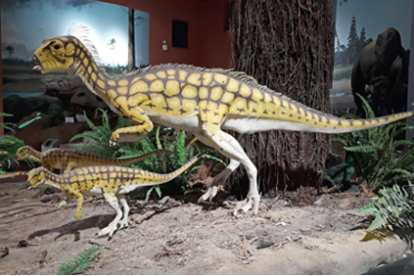 Reconstrucción en vida hipsilofodonte, la familia que se relaciona con el cráneo de dinosaurio de Salas que se analiza en Grenoble.