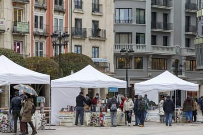 Los puestos se cerraron por la lluvia y el Día del Libro siguió en las librerías. S. OTERO