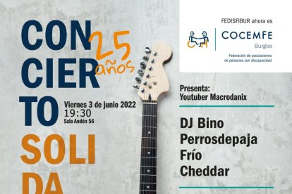 Cartel del concierto solidario a favor de Cocemfe.