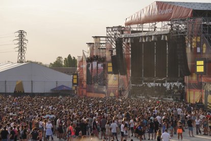 Así estaba el escenario al atardecer del jueves.  DO RIBERA