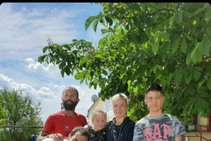 La expedición burgalesa con Olga, su hermana y dos de sus hijos.
