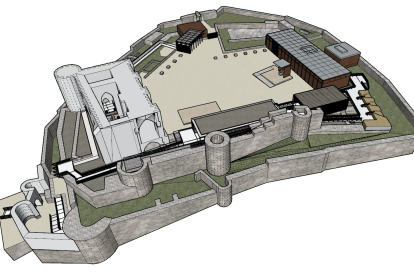 Plano de la fortaleza con la intervención prevista incluida.