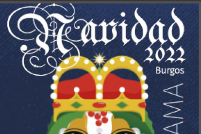 Imagen de la Navidad en Burgos. Es un diseño del burgalés Goyo Martínez con guiños a Burgos y a los elementos navideños.