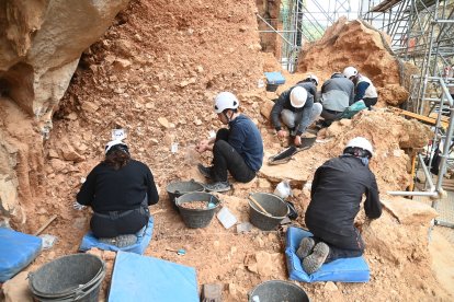 Yacimiento Gran Dolina TD-4, de 900.000 años. Es la base del yacimiento que también se excava en el exterior. SANTI OTERO