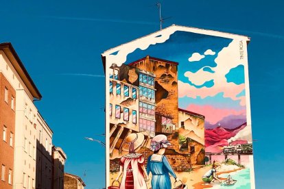 Grafiti creado por Tinte Rosa en Miranda de Ebro. TINTE ROSA