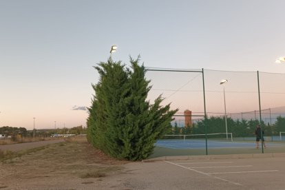 El camino da acceso al estadio El Montecillo por las pistas de tenis