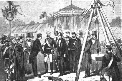 Colocación de la primera piedra Palacio de Justicia de Burgos en 1872.