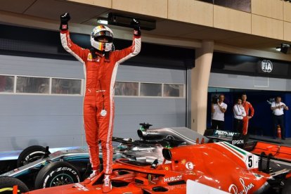 Vettel celebra la victoria