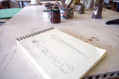 Detalle de un boceto de la ceramista. T.A.