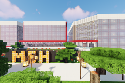 Una de las primeras reconstrucciones del equipo, el complejo del Paseo de Atapuerca con el Museo de la Evolución como protagonista.