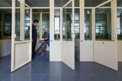 Los perros revisan los locutorios tras las comunicaciones por si apareciera alguna sustancia prohibida. SANTI OTERO