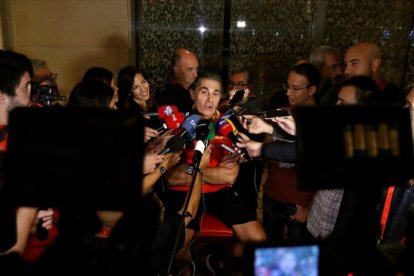 Scariolo atiende a los periodistas españoles antes de la final del Mundial