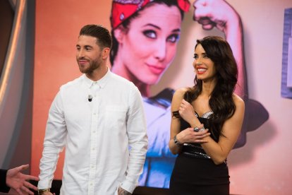 Sergio Ramos y Pilar Rubio, ayer, en 'El hormiguero'