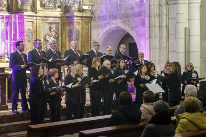La Coral Canticorum durante su actuación en la iglesia de San Cosme y San Damián. SANTI OTERO