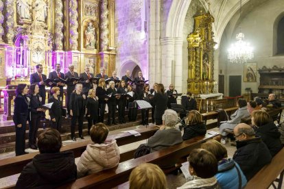 La Coral Canticorum durante su actuación en la iglesia de San Cosme y San Damián. SANTI OTERO