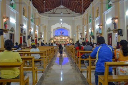 La iglesia de St.Sebastian antes el ataque.