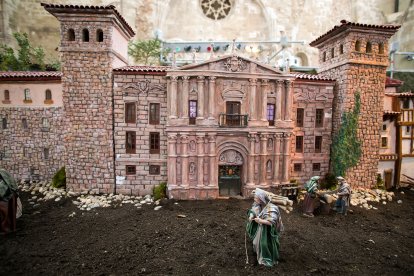Escena del Belén Monumental de Ejército de Tierra ubicado en el Monasterio de San Juan de la capital burgalesa. TOMÁS ALONSO