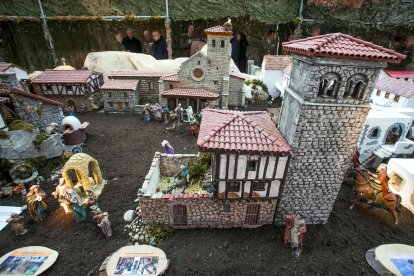 Escena del Belén Monumental de Ejército de Tierra ubicado en el Monasterio de San Juan de la capital burgalesa. TOMÁS ALONSO