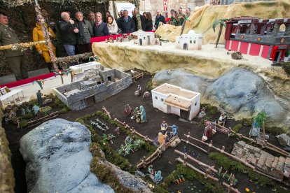 Escena del Belén Monumental de Ejército de Tierra ubicado en el Monasterio de San Juan de la capital burgalesa. TOMÁS ALONSO