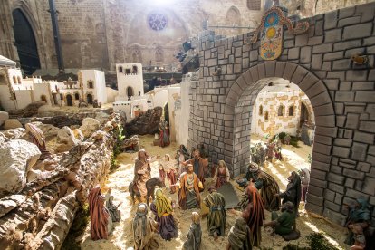 Escena del Belén Monumental de Ejército de Tierra ubicado en el Monasterio de San Juan de la capital burgalesa. TOMÁS ALONSO