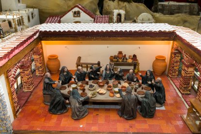Escena del Belén Monumental de Ejército de Tierra ubicado en el Monasterio de San Juan de la capital burgalesa. TOMÁS ALONSO
