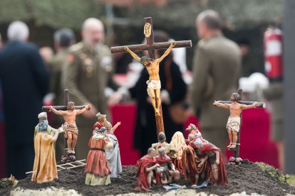 Escena del Belén Monumental de Ejército de Tierra ubicado en el Monasterio de San Juan de la capital burgalesa. TOMÁS ALONSO