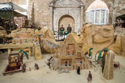 Escena del Belén Monumental de Ejército de Tierra ubicado en el Monasterio de San Juan de la capital burgalesa. TOMÁS ALONSO