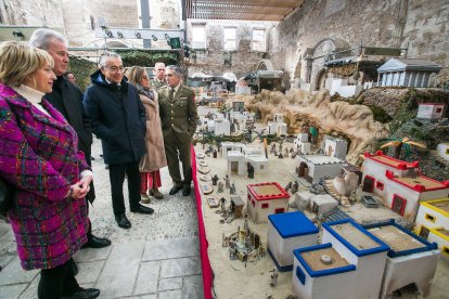 Escena del Belén Monumental de Ejército de Tierra ubicado en el Monasterio de San Juan de la capital burgalesa. TOMÁS ALONSO