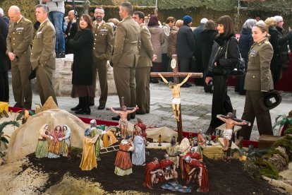 Escena del Belén Monumental de Ejército de Tierra ubicado en el Monasterio de San Juan de la capital burgalesa. TOMÁS ALONSO