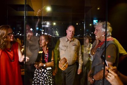 El príncipe Alberto II de Mónaco durante su visita al Museo de la Evolución Humana (MEH) en Burgos. ECB