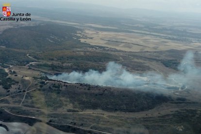 Imagen de la zona afectada por el incendio. JCYL